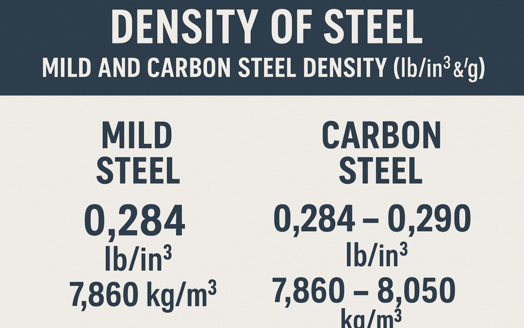 Density of Steel: Mild and Carbon Steel Density (lb/in³ & kg/m³)